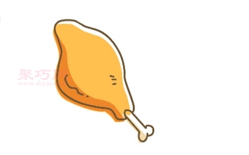 如何画大鸡腿 来学大鸡腿简笔画步骤